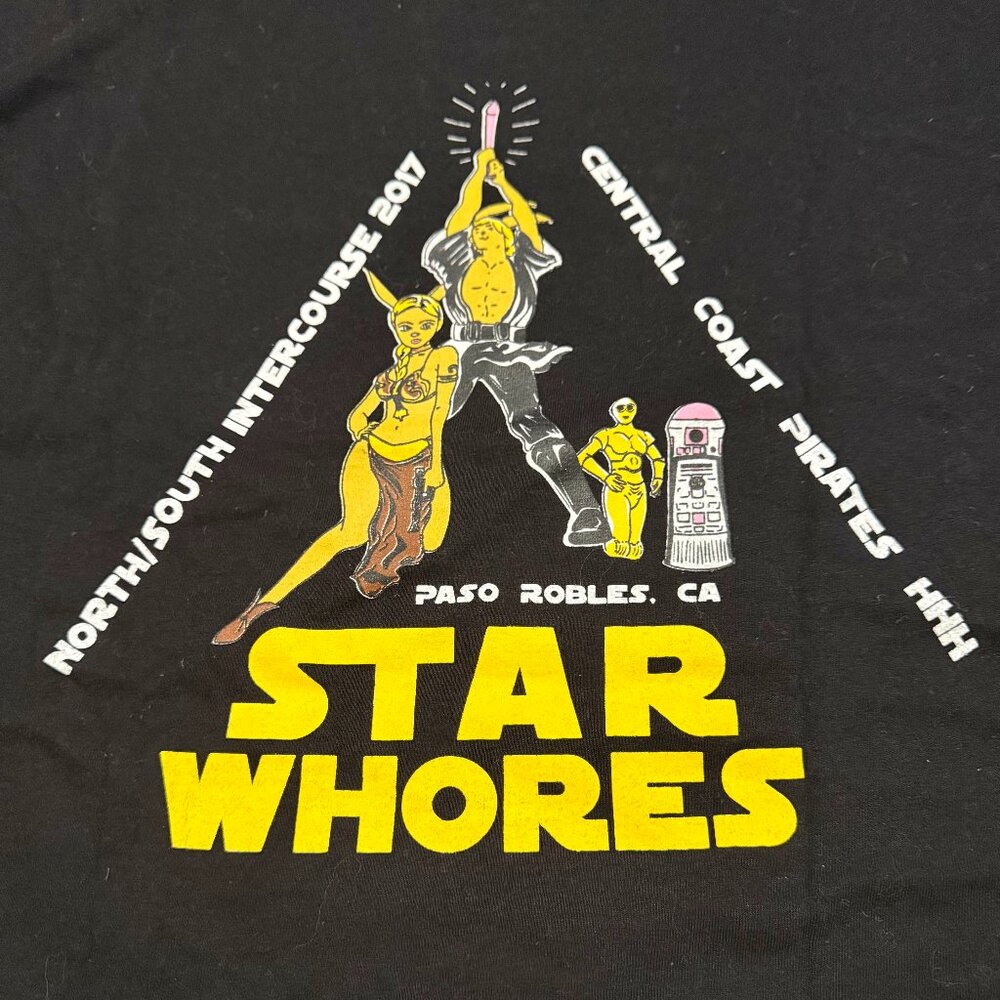 2017 Satiric, Rare Black, Black, Paso Robles, CA Star Whores T-shirt, M